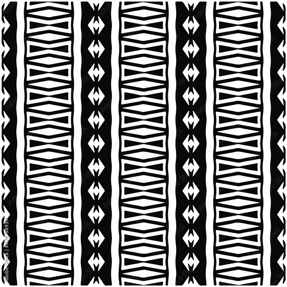 Seamless ethnic pattern color black and white.Can be used in fabric design for clothes, accessories; decorative paper, wrapping, background, wallpaper, Vector illustration.