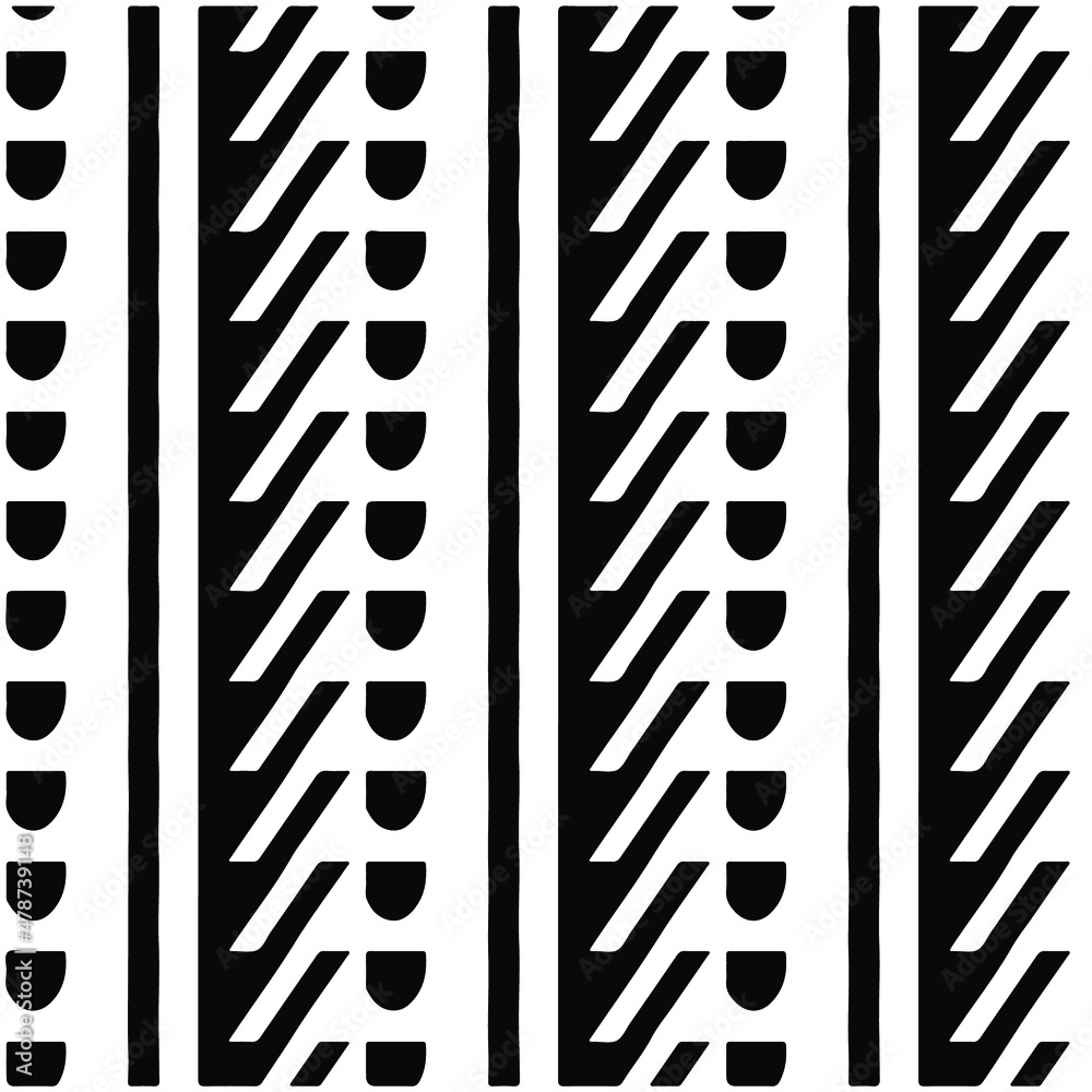 Seamless ethnic pattern color black and white.Can be used in fabric design for clothes, accessories; decorative paper, wrapping, background, wallpaper, Vector illustration. Seamless ethnic pattern color black and white.Can be used in fabric design for clothes, accessories; decorative paper, wrapping, background, wallpaper, Vector illustration.