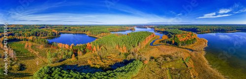 The autumn landscape of Masuria, the land of a thousand lakes in north-eastern Poland photo