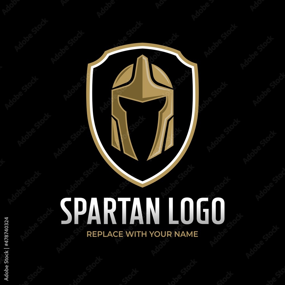 Spartan helmet logo with gold color Spartan helmet logo with gold color