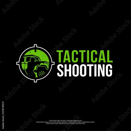 Tactical Shooting logo with vehicles and battlefields