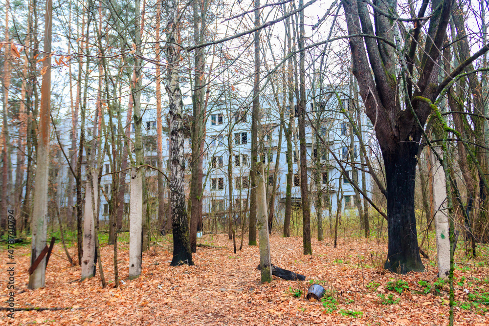 Old abandoned house in the ghost town Pripyat in Chernobyl Exclusion Zone, Ukraine Old abandoned house in the ghost town Pripyat in Chernobyl Exclusion Zone, Ukraine