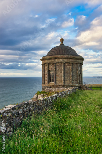 View of the Mussenden temple in the Northern Ireland during the summer