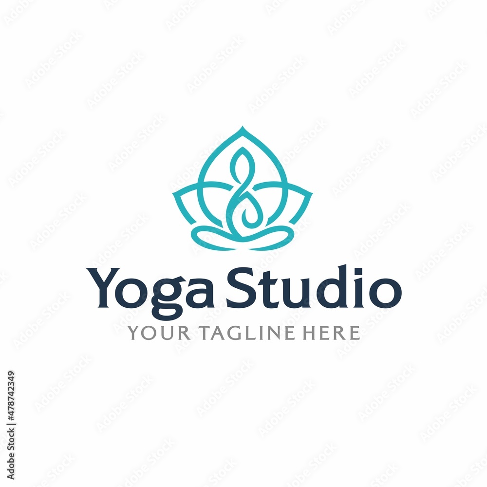 Yoga studio logo in a simple silhouette style Yoga studio logo in a simple silhouette style