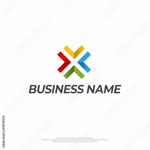 Free Download X logo with four color combinations - GFXLoad