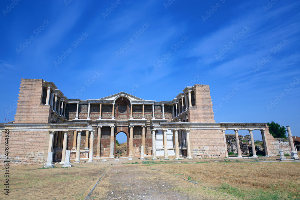 Ancient Gymnasium Sardis or Sardes, the Ancient City Capital at Lydia, Turkey.