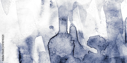 Ink Vintage Texture. Pale Watercolor Modern Pattern. Dark Illustration Ink Isolated. Blue Wallpapers Texture. Pale Grunge Art.