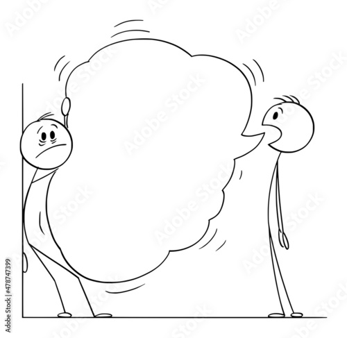 Talkative Person Talking Too Much  Vector Cartoon Stick Figure Illustration