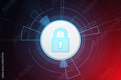 Cyber security technology concept , Shield With Keyhole icon with world map background , personal data , vector illustration.	
