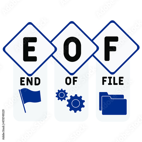Fototapeta Naklejka Na Ścianę i Meble -  EOF - End Of File acronym. business concept background.  vector illustration concept with keywords and icons. lettering illustration with icons for web banner, flyer, landing pag