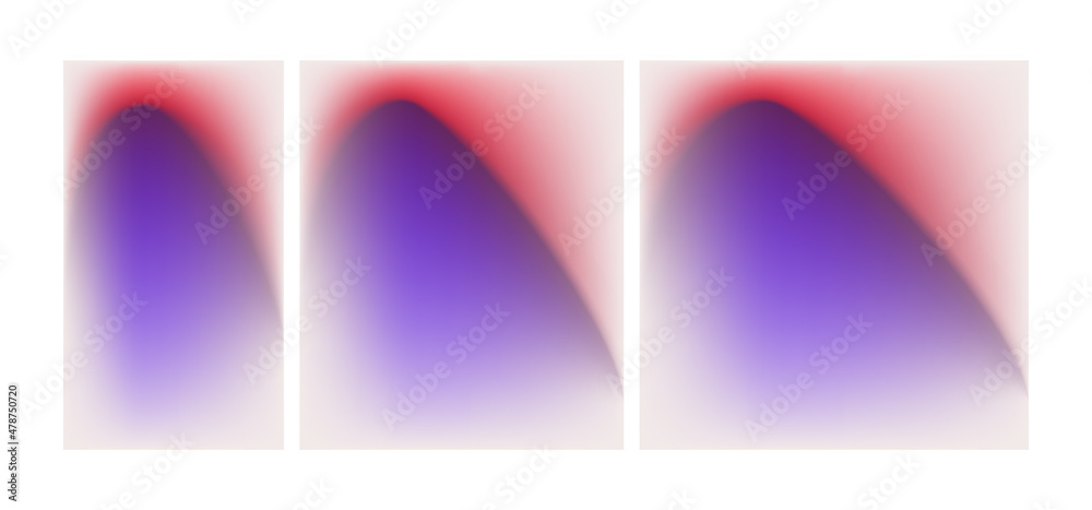 Fototapeta premium Set of colorful purple gradient mesh backgrounds - horizontal, vertical, square. Vector.