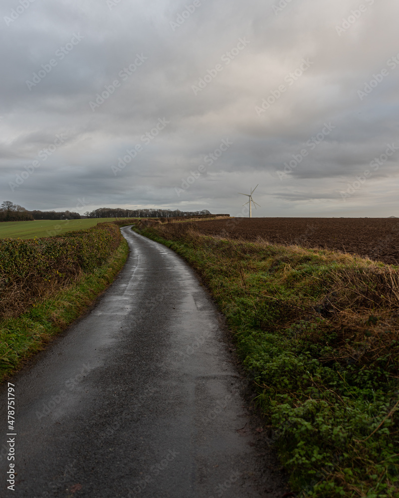 road in the field after the rain in England
