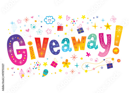 giveaway banner with unique lettering