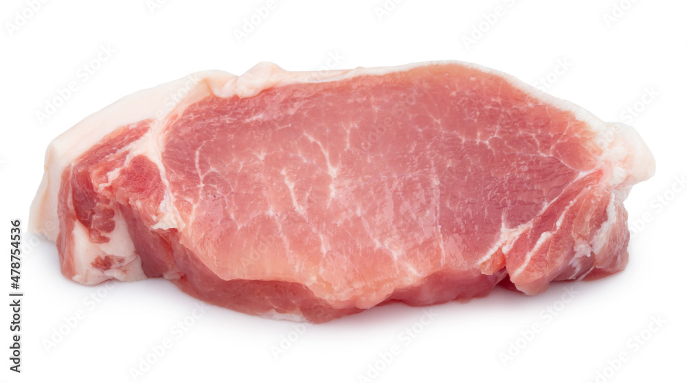 fresh pork isolated on white background