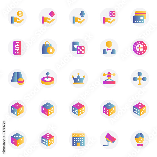 Gradient color icons for gambling.