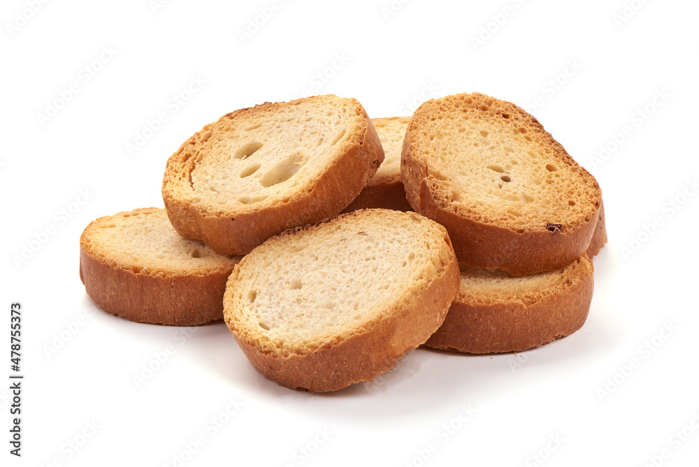 Freshly baked rusks, isolated on white background. Freshly baked rusks, isolated on white background.