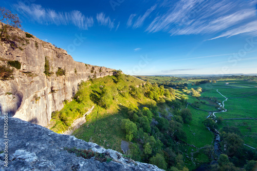 Malham cove, limestone amphitheatre, yorkshire dales photo