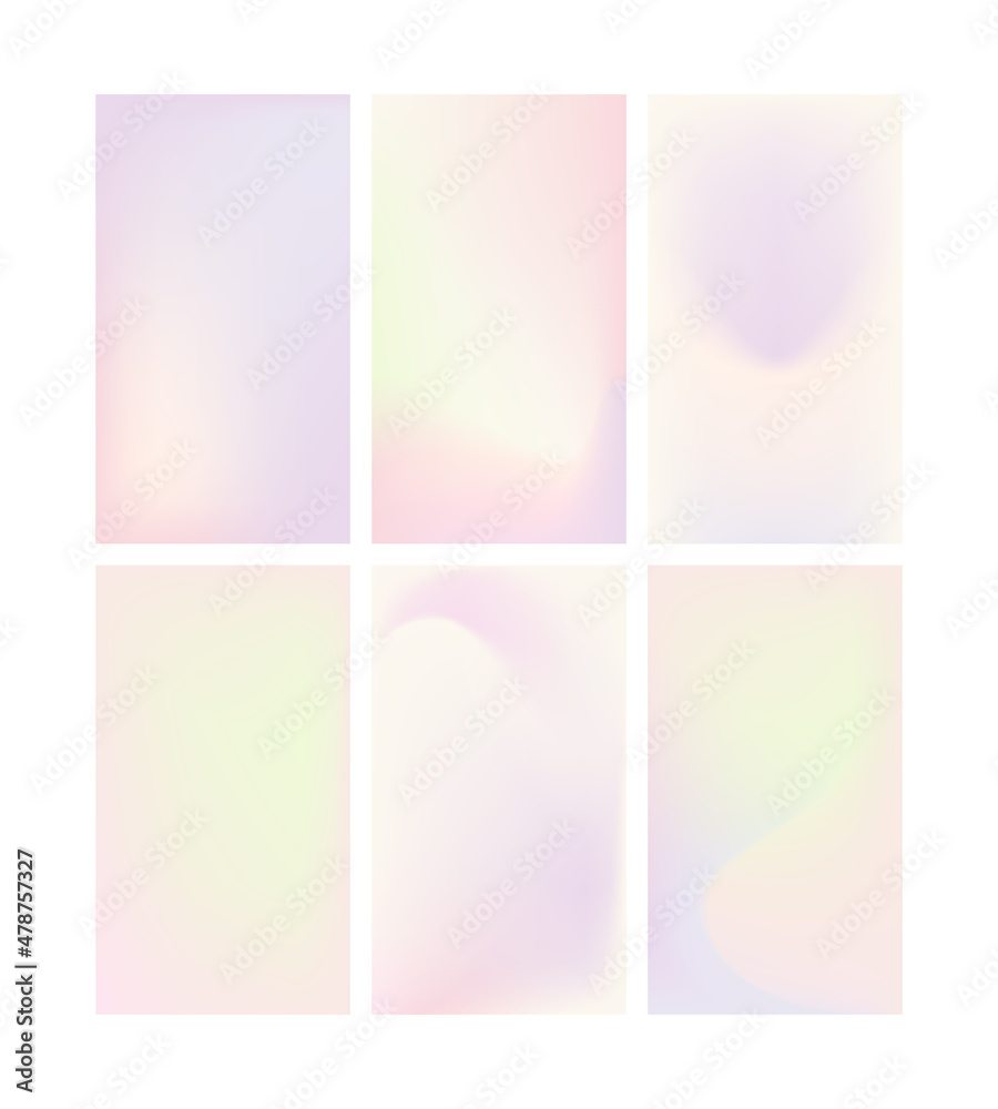 Set of vertical pastel gradient vector backgrounds.