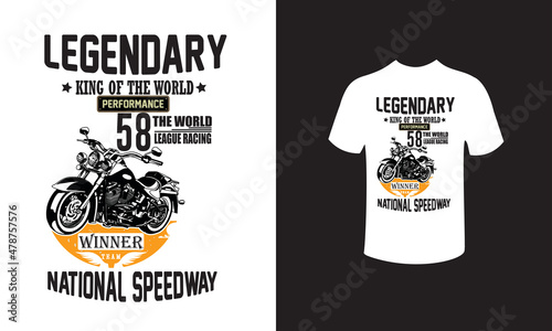 Motorcycle typography, t-shirt graphics, vectors.
