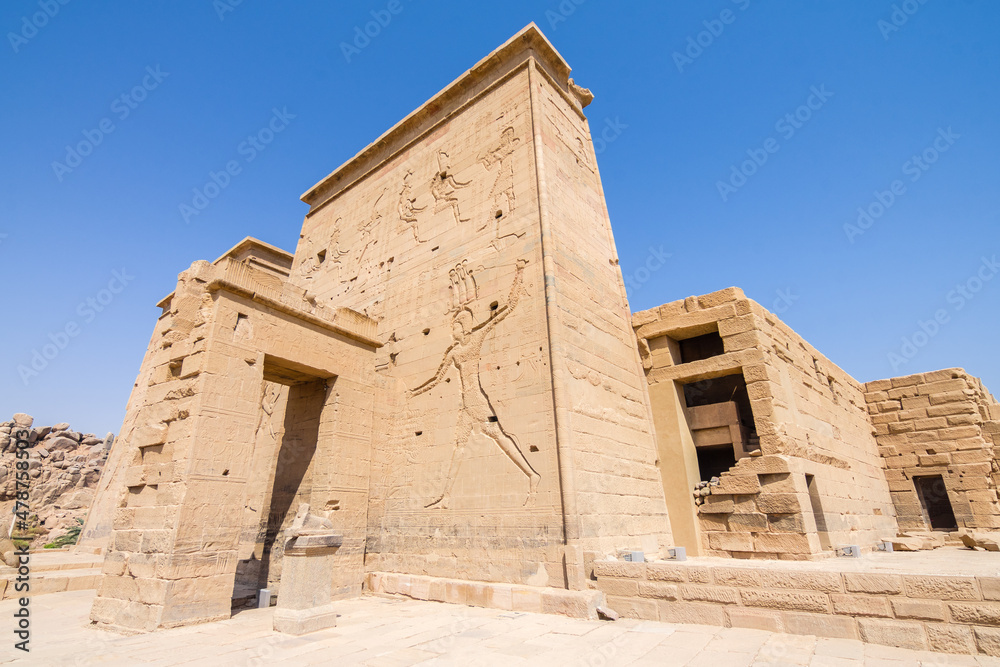 views of philae temple, full of hieroglyphics in aswan city. views of philae temple, full of hieroglyphics in aswan city.