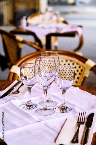 glass on a table - french restaurant