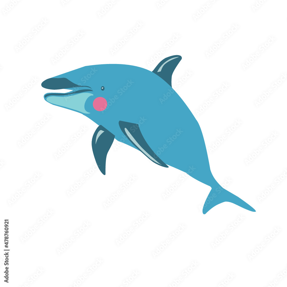 vector dolphin in flat graphics and cartoon style on a white background, aquatic animal dolphin illustration for children vector dolphin in flat graphics and cartoon style on a white background, aquatic animal dolphin illustration for children