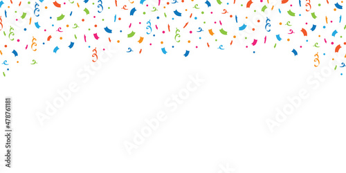 abstract colorful confetti background for celebration birthday party isolated on white