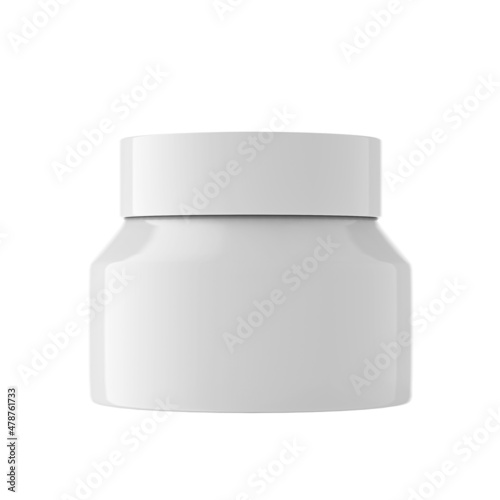 Cosmetic Jar 50g Plastic Container White Isolated