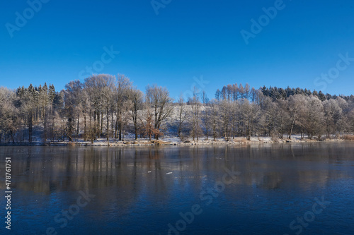 Stausee Sohland in der Oberlausitz im Winter