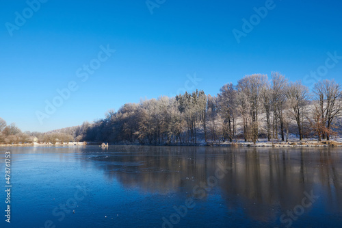 Stausee Sohland in der Oberlausitz im Winter