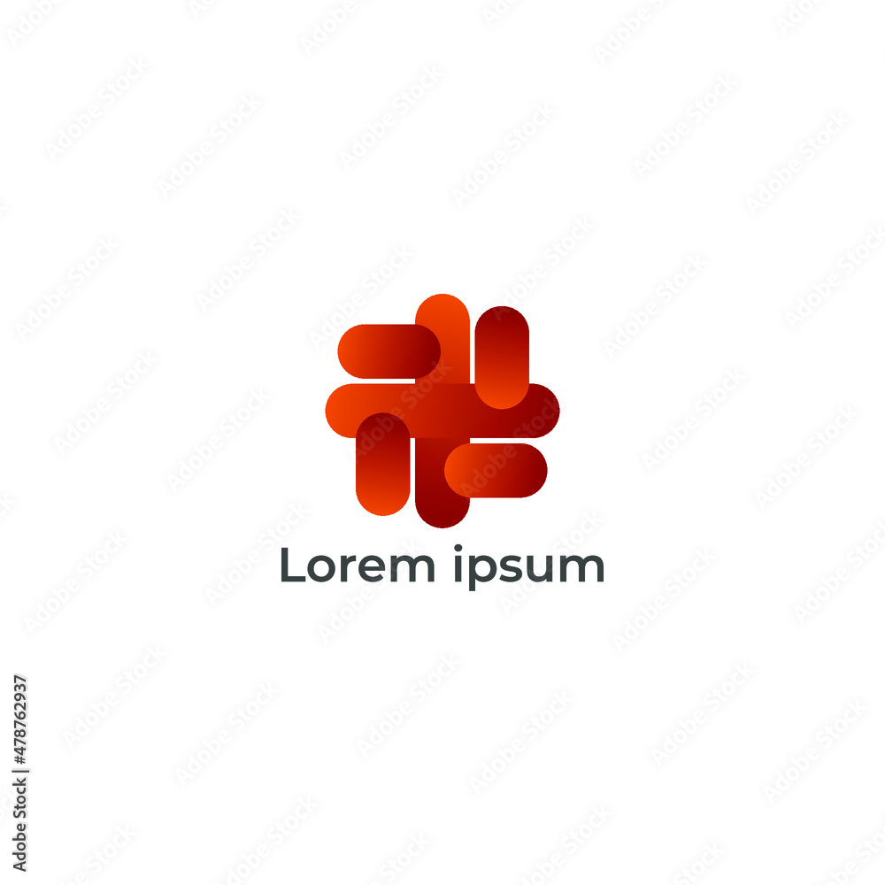Obraz premium ILLUSTRATION ABSTRACT LOGO SQUARE ROUNDED DESIGN VECTOR
