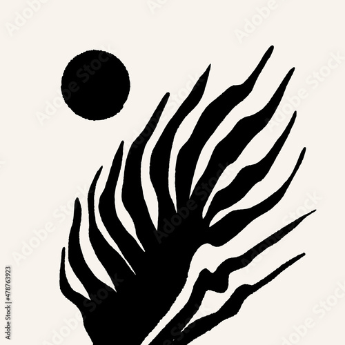 Vector hand drawn abstract illustration  . Creative simple artwork. Template for card, poster, banner, print for t-shirt, pin, badge, patch.