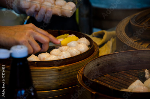 Dim Sum Chiness food cook and sale in asean market