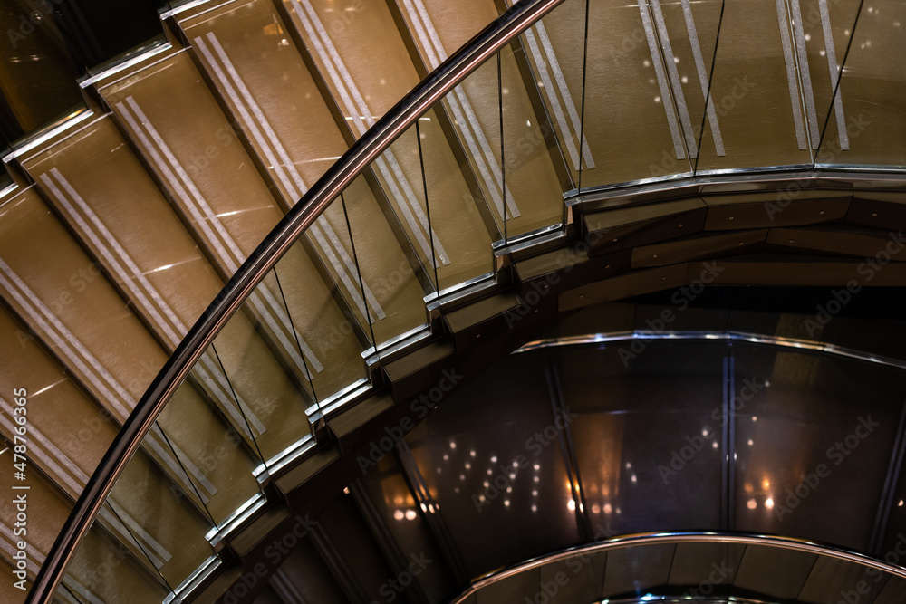 Fototapeta premium beautiful staircase with transparent railings.