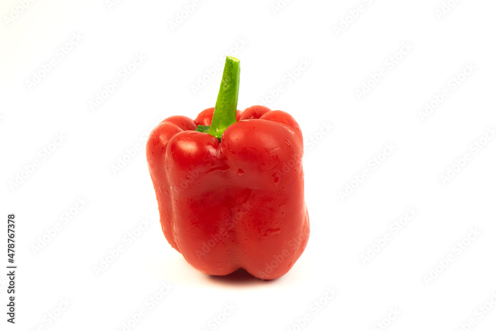Fresh red sweet bulgarian pepper isolated on white background Fresh red sweet bulgarian pepper isolated on white background