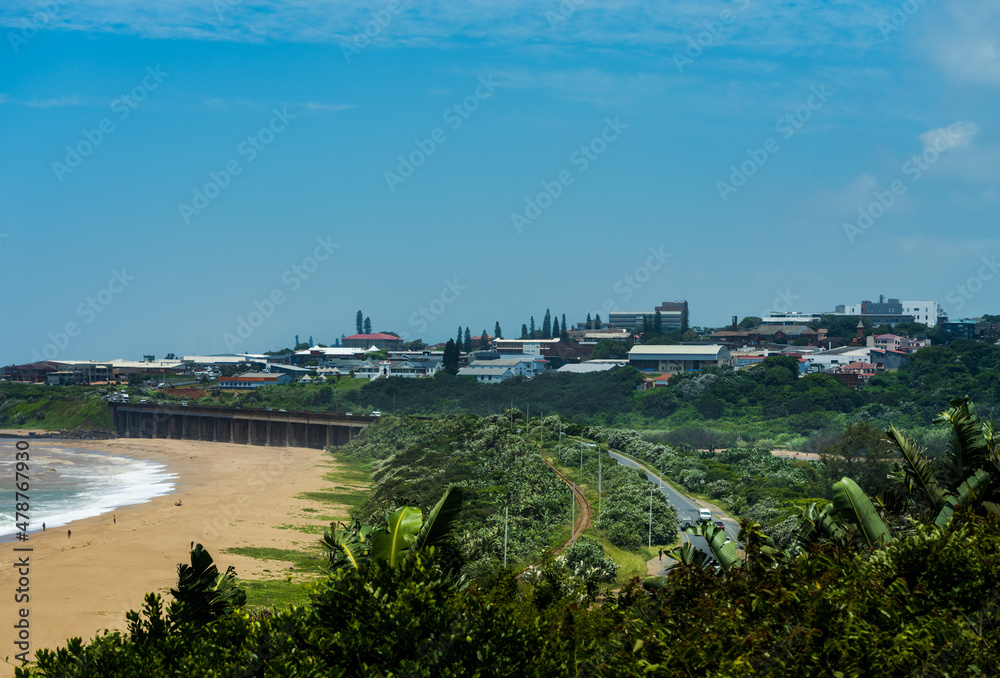 Landscape shot of Port Shepstone town on the South Coast of Kwazulu Natal South Africa