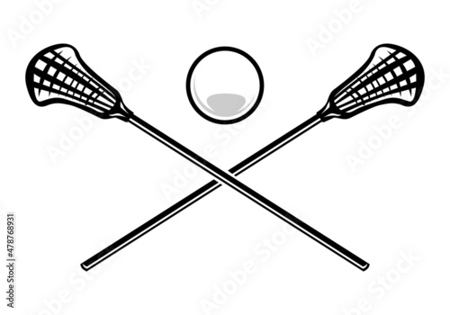 Crossed lacrosse stick illustration photo
