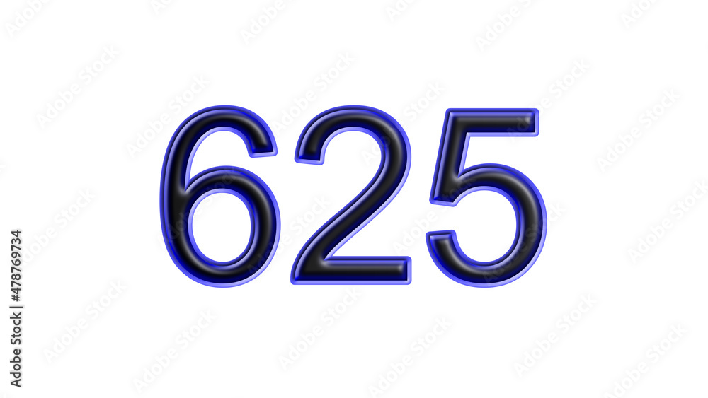 blue 625 number 3d effect white background blue 625 number 3d effect white background