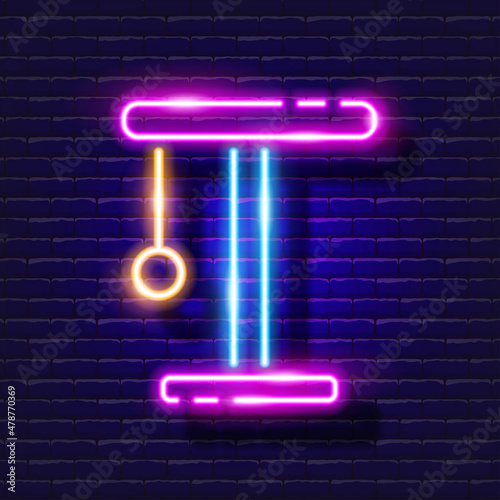 Cat scratching post neon icon. Vector illustration for design, website, pet shop, veterinary clinic. Veterinary medicine concept.