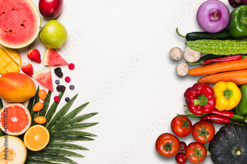 fruits and on white background photo