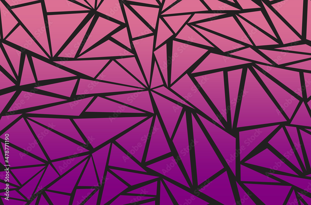 Simple geometric background with gradient color irregular triangle pattern. Abstract interior wallpaper