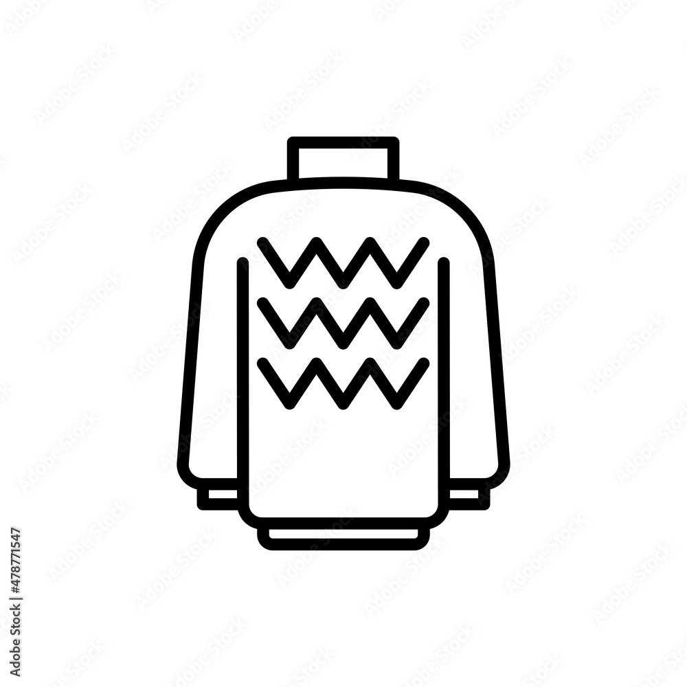 Pullover thin line icon. Modern vector illustration of winter clothing.