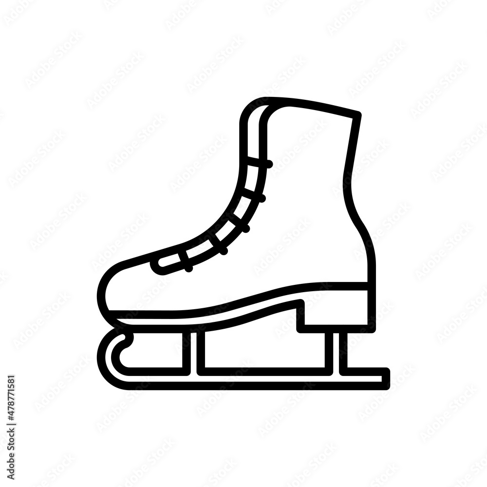 Skates thin line icon. Modern vector illustration of winter sports equipment. Skates thin line icon. Modern vector illustration of winter sports equipment.