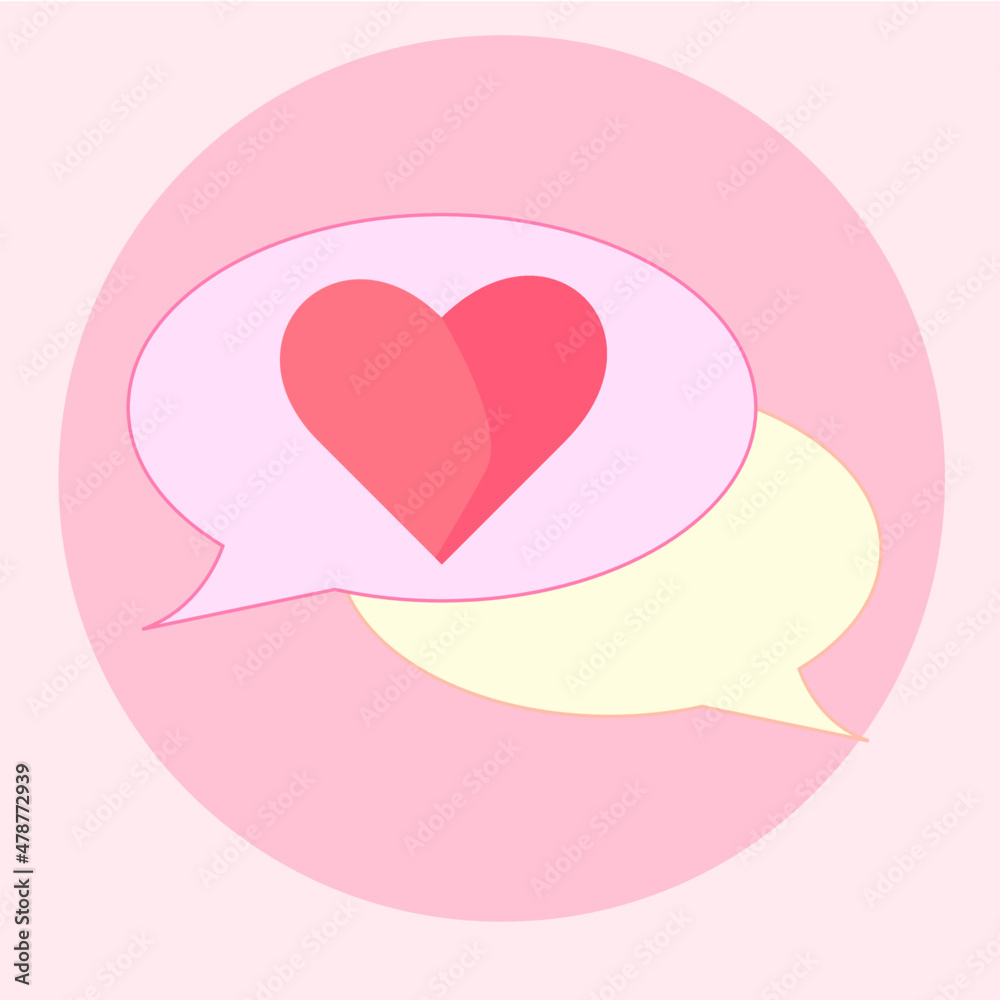 pink heart on dialogue