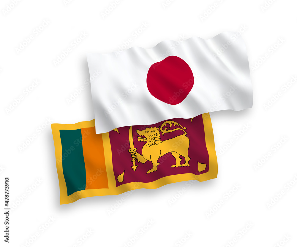 Flags of Japan and Sri Lanka on a white background Stock Vector Adobe Stock