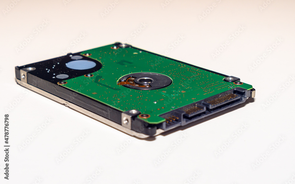 Laptop hard drive close up on white background. Laptop hard drive close up on white background.