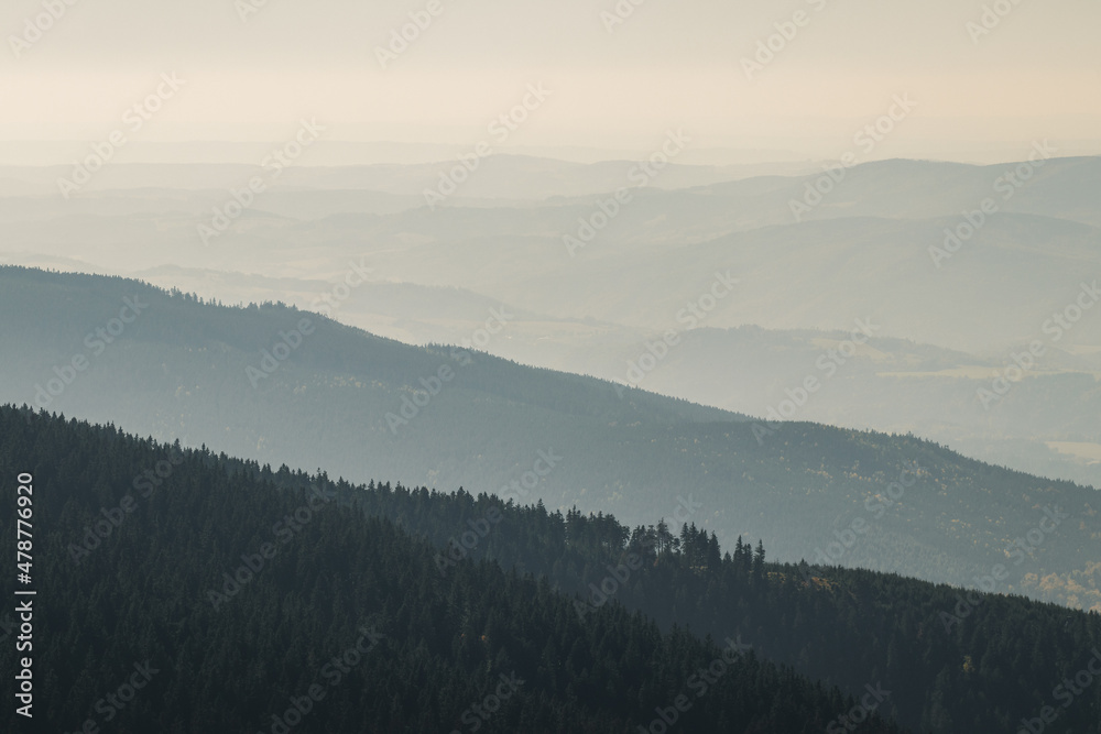 Mountain range. Jeseniky mountains in Czech Republic. Beautiful nature landscape Mountain range. Jeseniky mountains in Czech Republic. Beautiful nature landscape