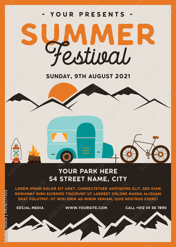 Summer festival poster design