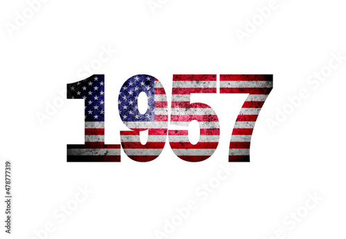 vintage 1957 united state of america flag