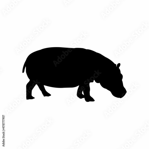 hippo vector icon, hippo silhouette design